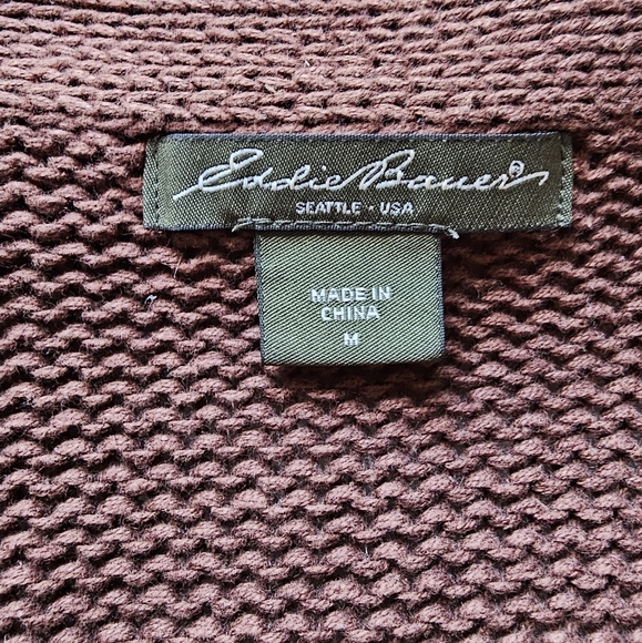 Eddie Bauer Brown Boho Long Cardigan Sleeveless Wrap Vest Cardigan Sweater M - Picture 3 of 4
